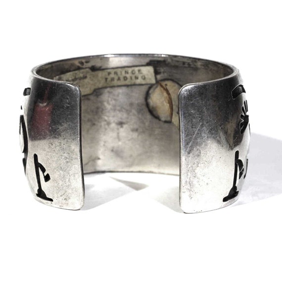 Huge Vintage Native American Navajo Dancing Kokopelli Sterling Silver Bracelet Old Huge Vintage Native American Navajo Dancing Kokopelli Sterling Silver Bracelet Old
