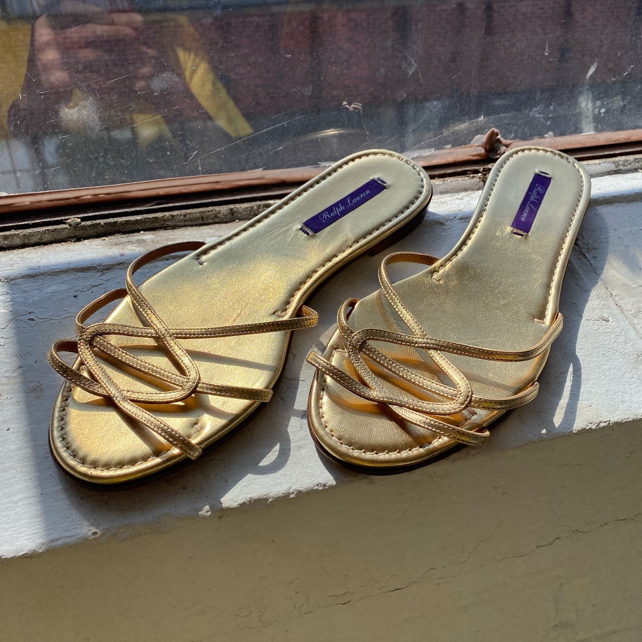 Ralph Lauren RLL Purple Label Gold Metallic Sandals - Etsy