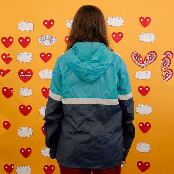 Vintage V80s IZOD Lacost Cyan White Navy Blue Green Alligator