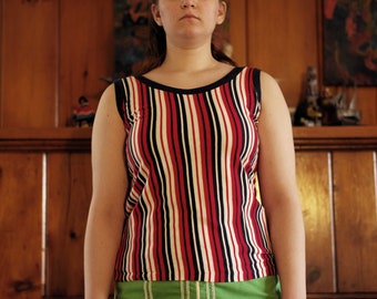 Vintage 1950s knit tricks by natric hand washable red white and blue Tommy Hilfiger style American muscle tee tank top beach wear shirt