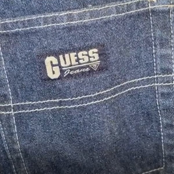 Y2k Vintage Guess Jeans Size 18 Men's Large Deep Indigo Blue Denim Jeans