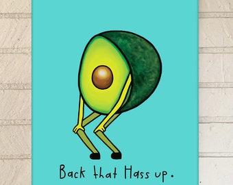 Back That Hass Up - 18x24 Wood Hanging Canvas Print