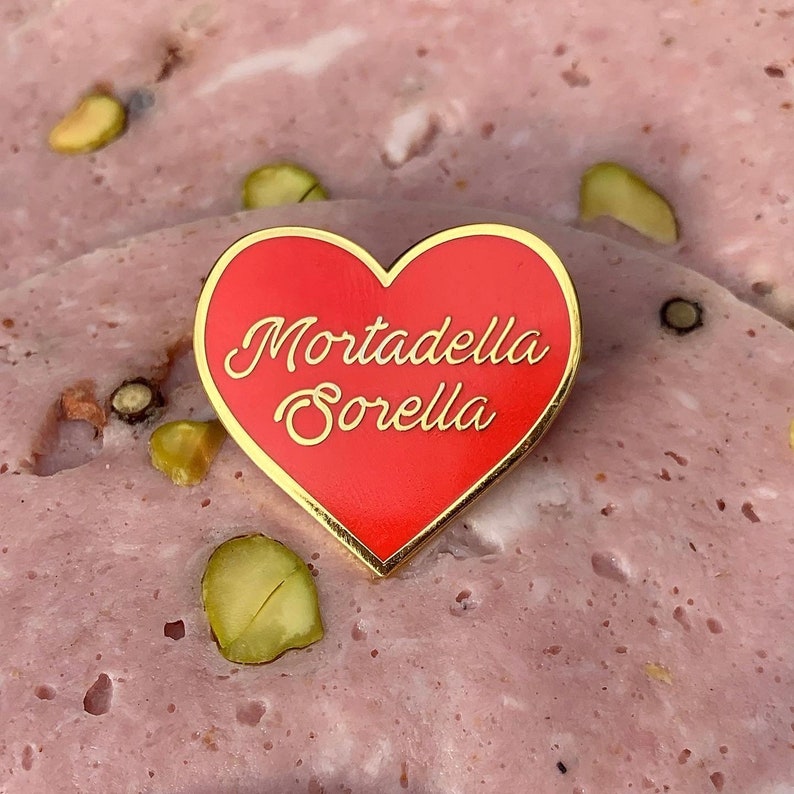 4 Pin Bundle Funny Italian Enamel Pins Pepperoni Papi, Salami Mami, I'm a fool for gabagool, Mortadella Sorella image 2