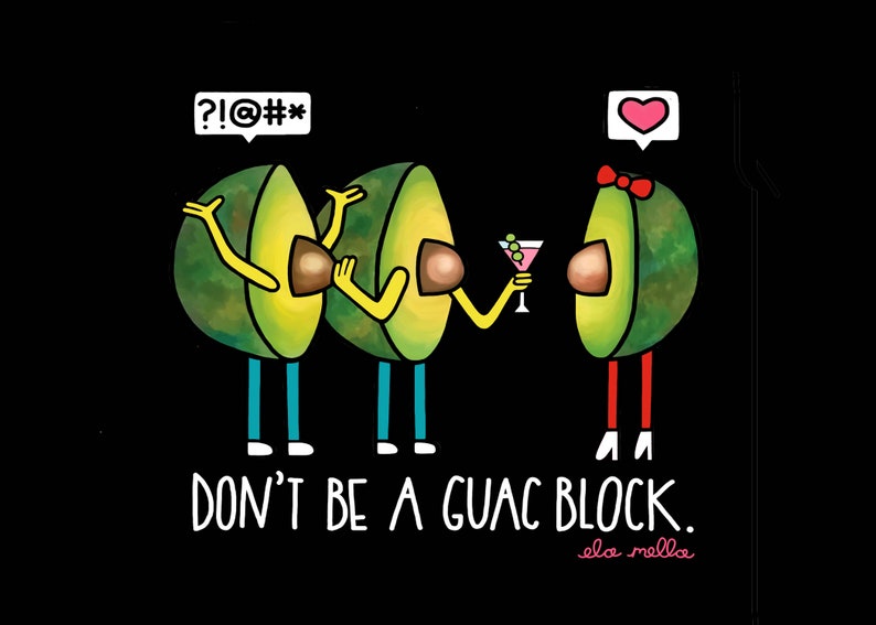 Don't Be a Guac Block Avocado Cell Phone Grip image 2