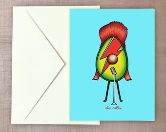 David Bowie - Avocado Greeting Card