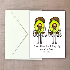 Glücklich Avo' nach (zwei Bräute) - Avocado Hochzeitskarte