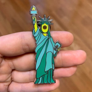 In Guac We Trust Avocado Statue of Liberty Enamel Pin image 2