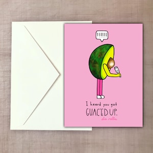 Guac'ed Up (Rosa, Amarillo y Azul) - Tarjeta de Bebé Aguacate