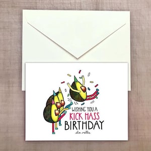 Kiss Hass Birthday - Avocado Greeting Card