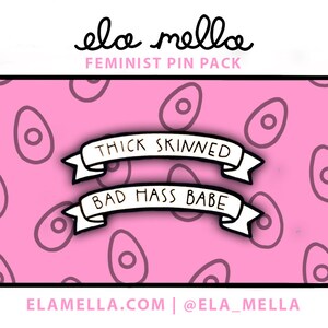 Avocado Feministische Beschriftung Pin Pack - 2 Pins
