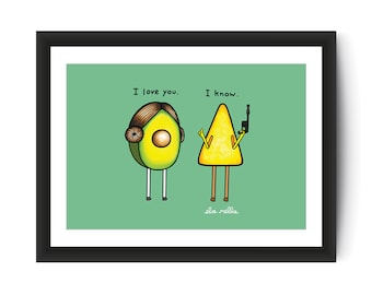 Star Wars (I love you, I know) - Avocado Art Print
