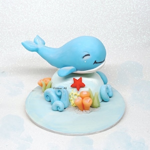 Cake topper Balena - cake topper personalizzabile - tema mare