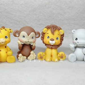 Set animali Safari Cake topper primo compleanno giungla -battesimo -caketopper nascita