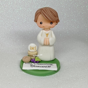 Statuina personalizzata bomboniera Prima Comunione bambino - minimo d'ordine 5 pezzi