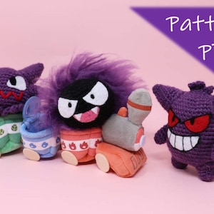 Gengar Haunter Gastly Amigurumi bundle crochet pattern