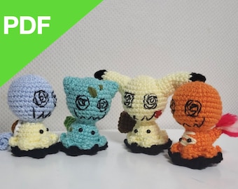 Mimikyu & Kanto starters costume crochet amigurumi pattern