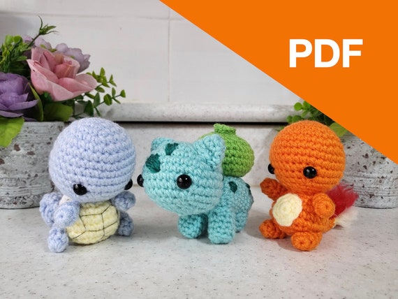 8 Bulbasaur Crochet Patterns 3 Kanto Starters amigurumi