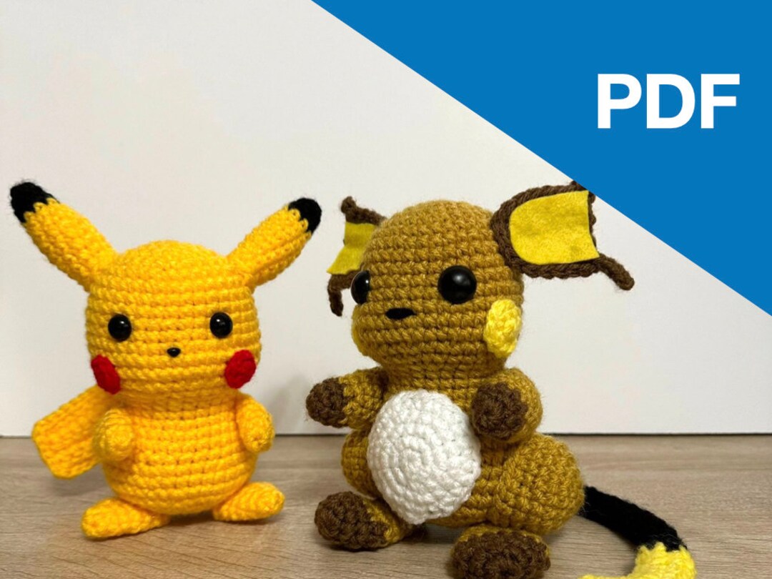 Rachu Pattern Pikachu & Raichu Amigurumi Pattern - Etsy