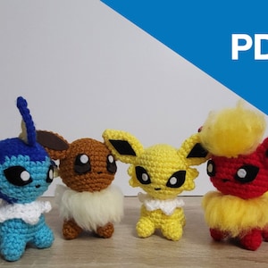 Kanto Eeveelution amigurumi pattern bundle