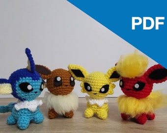 Kanto Eeveelution amigurumi pattern bundle