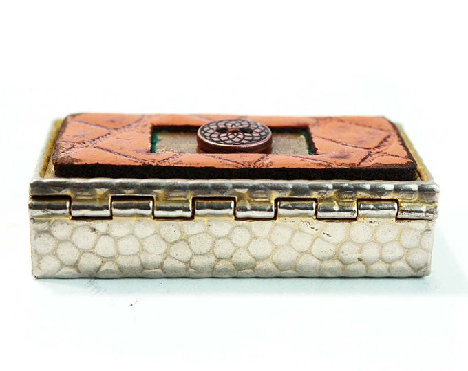 Sewing Machine Tin Accessories Box Red Leather Metal Box With Etsy