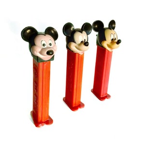 Rare Vintage Mickey Mouse Pez Candy Dispensers, Set of 3, made in Hungary & Austria, 3.9 Pez Mickey Pez Disney Pez