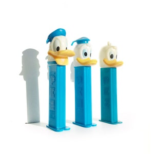 Rare Vintage Donald Duck Pez Candy Dispensers, Set of 3 different, made in Hungary & AUSTRIA,