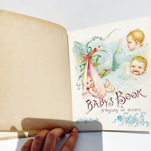 Antikes Buch des Babys 1918 - Baby-Sammelalbum, Handelskartenkunst, Baby-Erinnerungsalbum