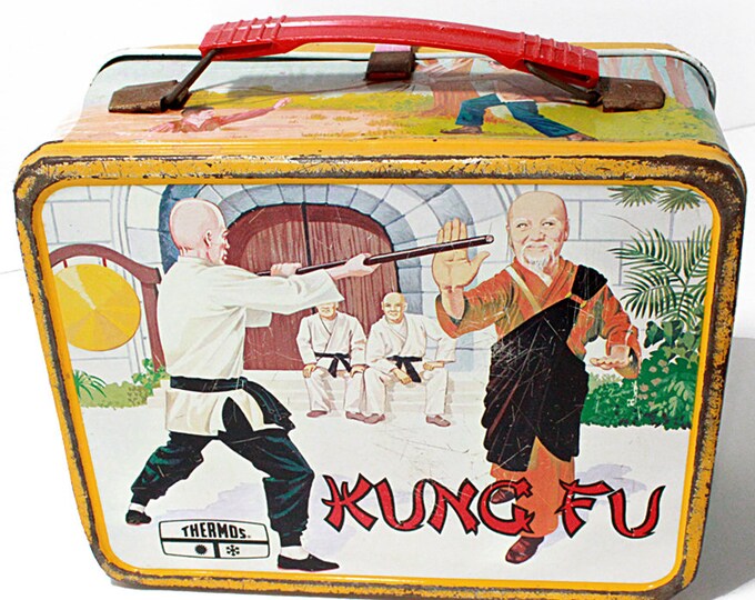 Kung Fu 1974 Thermos Tin Lunch Box Gifts for Men Tin Lunch Pal Man Cave