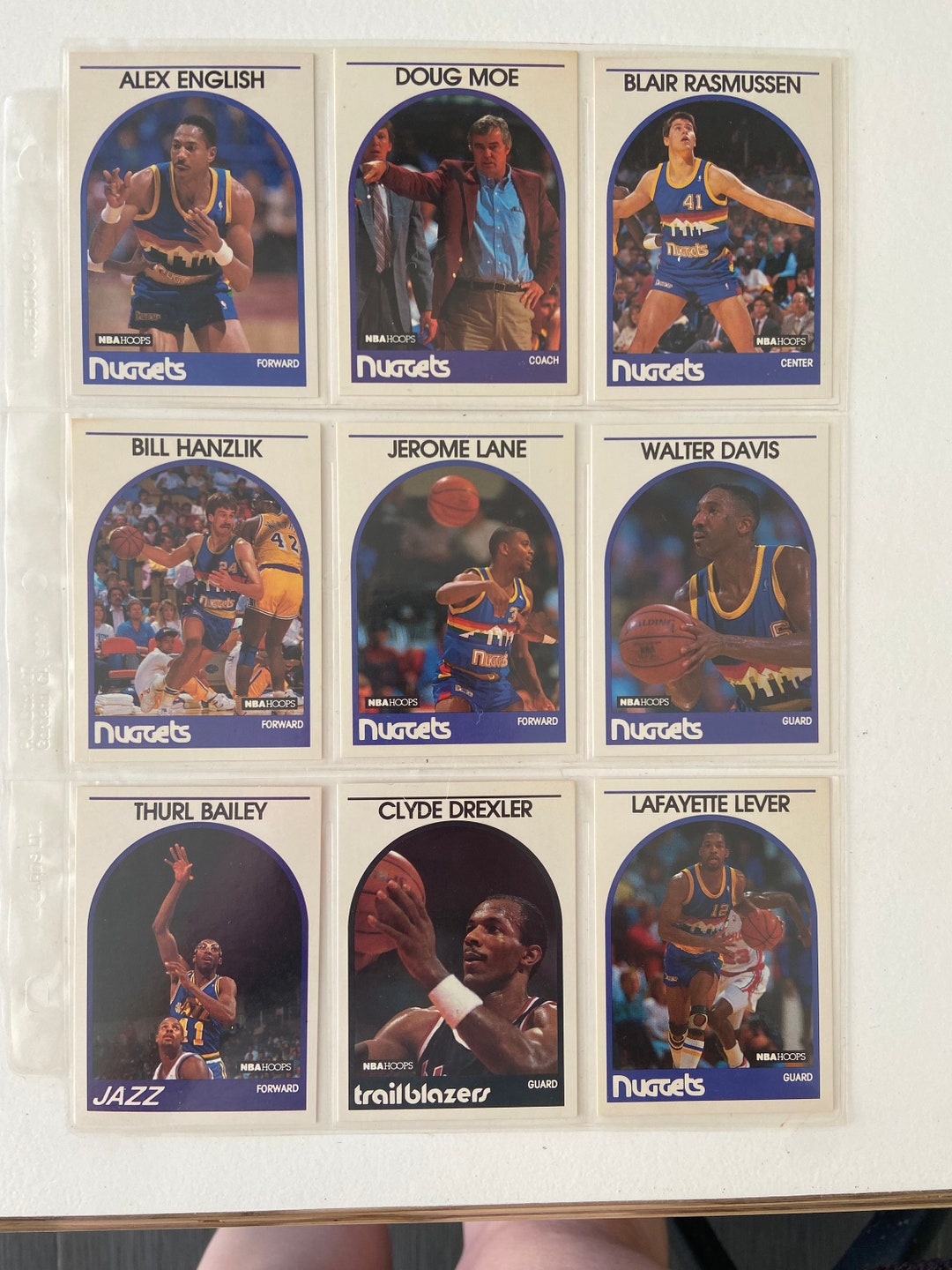 1989 NBA Hoops Nuggets Basketball Cards Set of 9 Clyde Etsy