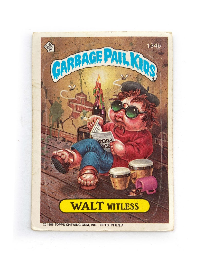 1986 Topps Garbage Pail Kids Card Hip KIP Garbage Pail Kids 1986 134a 134b and WALT Witless image 3