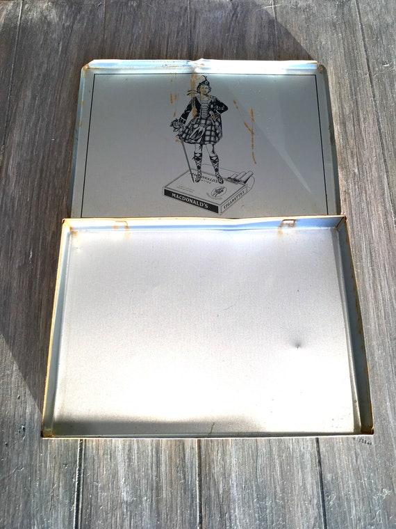 gold leaf cigarette white Vintage Macdonald's Cigarette Tin, Gold Standard Virginia Leaf, Man Cave  Decor
