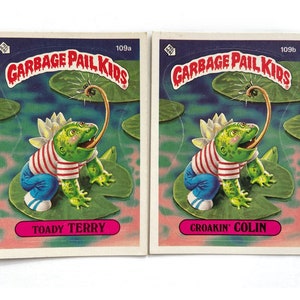 1986 Topps Garbage Pail Kids Cards: Toady Terry & Croakin’ Colin