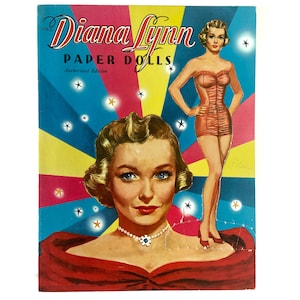 Vintage 1953 Paper Doll Set &quot;Diana Lynn&quot; Uncut, 1950s Paper Dolls