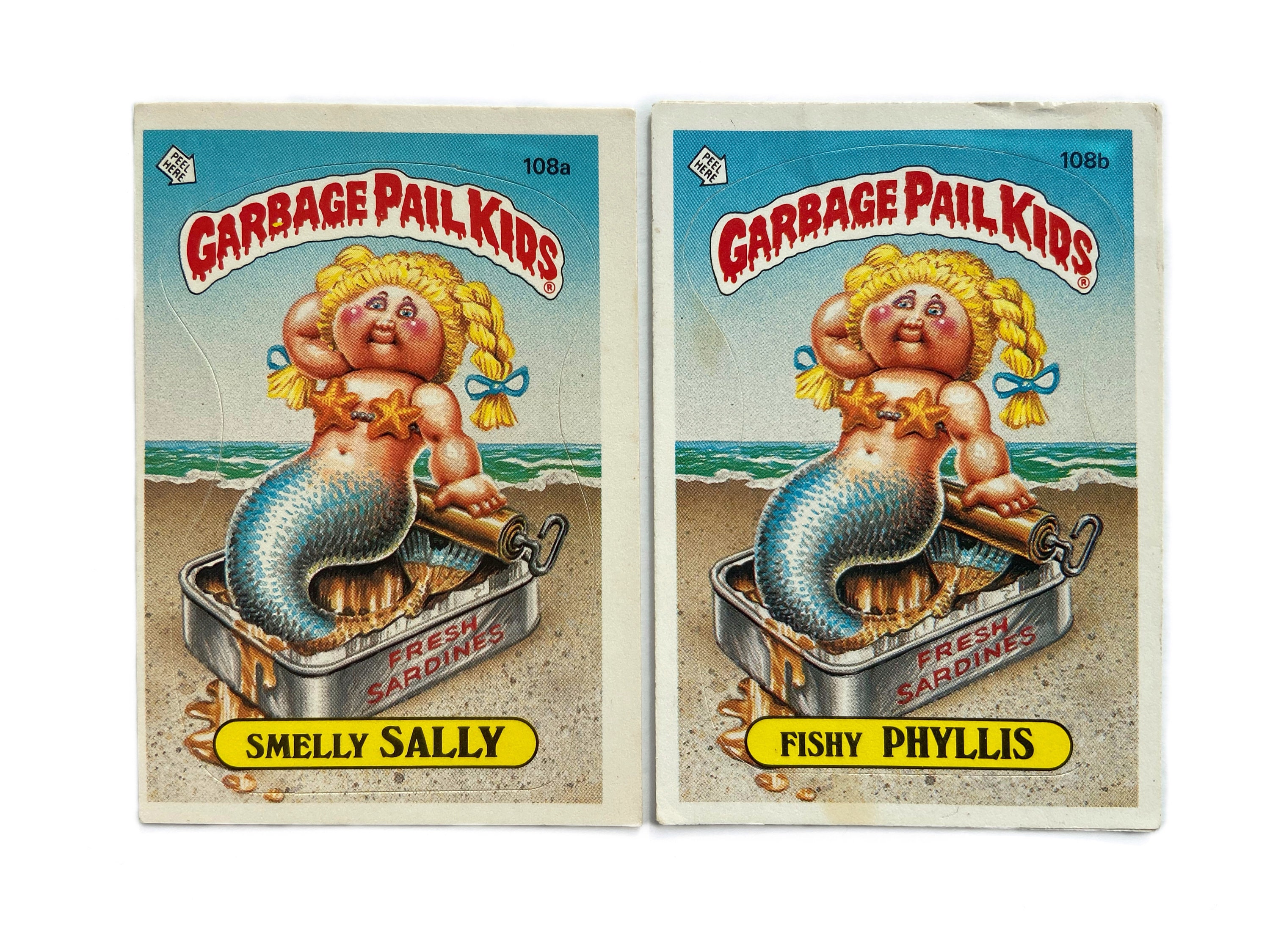 1986 Topps Garbage Pail Kids Cards: Smelly Sally & Fishy Phyllis