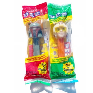 Vintage Star Wars Pez Dispensers: Boba Fett & Luke Skywalker, Original Packaging