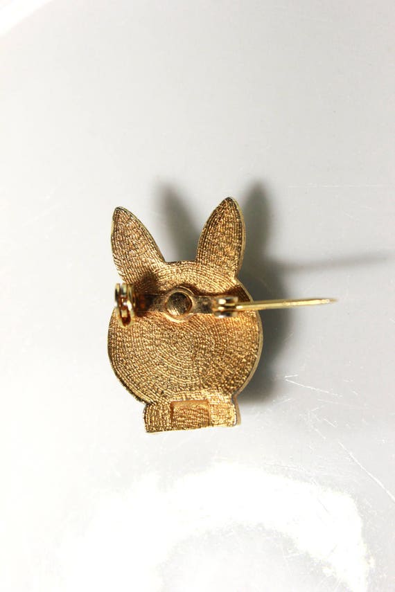 Retro Playboy Bunny Brooch ~ Brushed Gold Playboy… - image 5