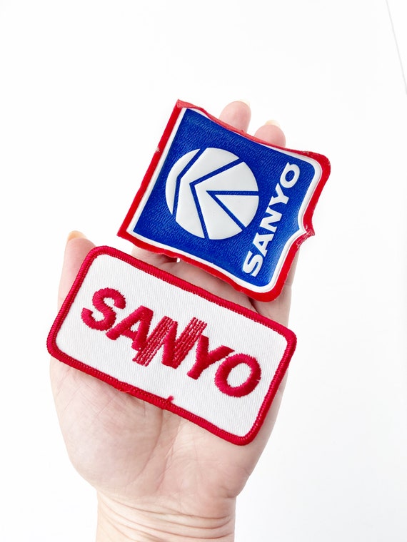 Vintage Sanyo Patch and Badge w/ clip, Sanyo Rare 