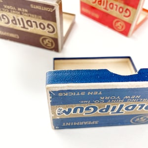 Vintage 1935 Gold Tip Gum Boxes, Advertising Aristocrat Cigarette Form, 3 Empty Boxes, Rare Cinnamon