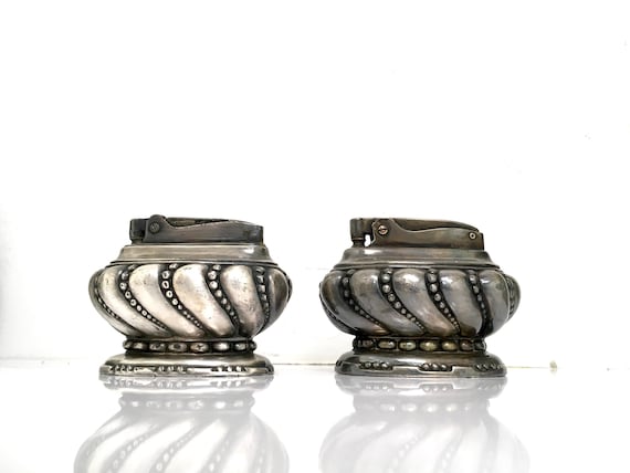 Vintage Ronson Crown Lighter Set – Art Deco Table Lighters