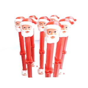 Vintage Santa Claus Pez Candy Dispensers, Set of 9, made in Slovenia, Christmas Pez, Santa Open Eyes