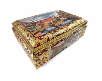 Vintage German Large Candy Tin: Schmidt Treasure Chest