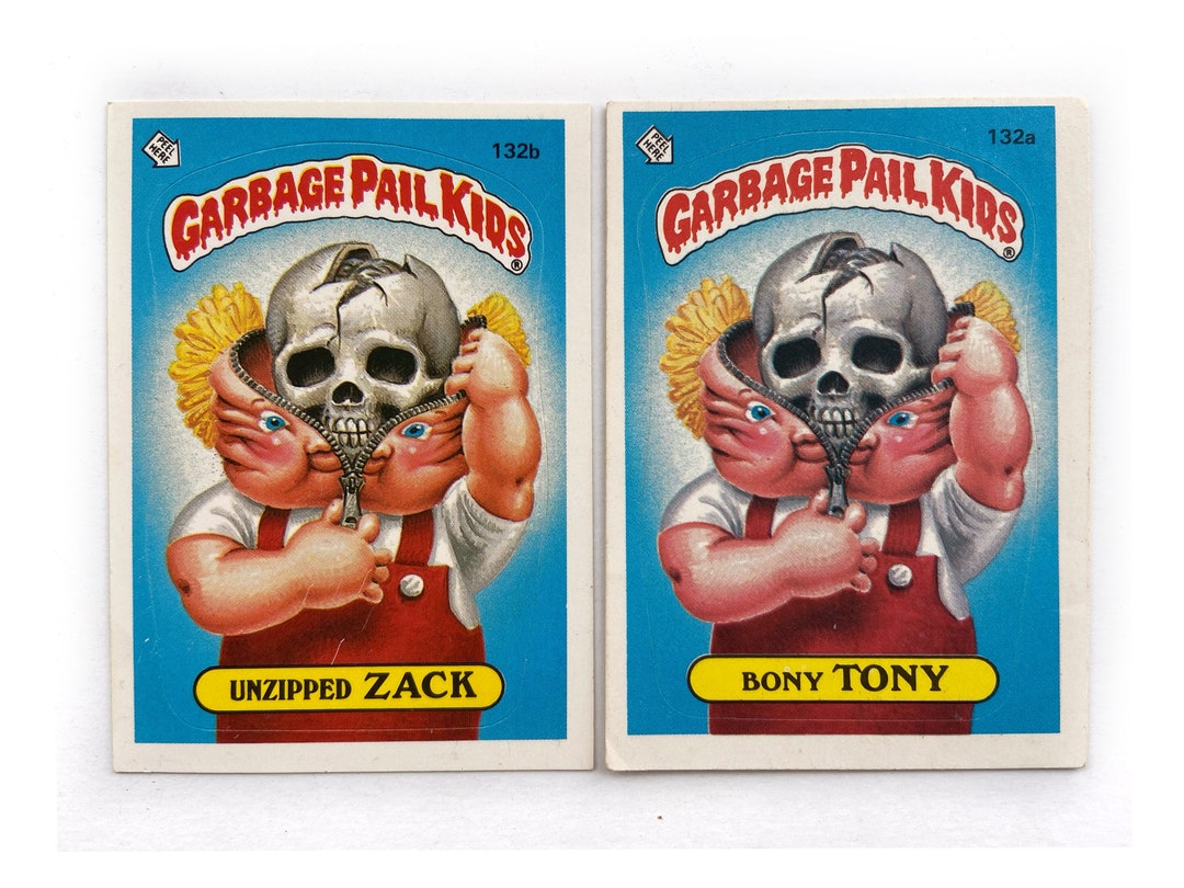 1986 Topps Garbage Pail Kids Cards: Bony Tony & Unzipped Zack - Etsy