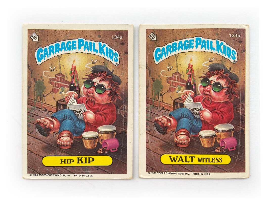 1986 Topps Garbage Pail Kids Cards: Hip Kip & Walt Witless 134a