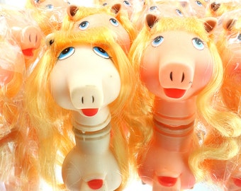 Vintage Miss Piggy Doll Head: 1980s Craft Supply, Gag Gift