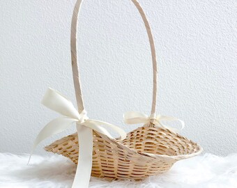 rattan flower girl basket