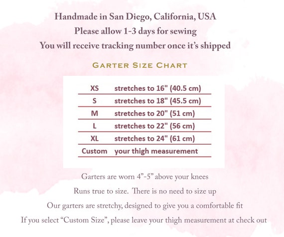 Garter Sizing Chart