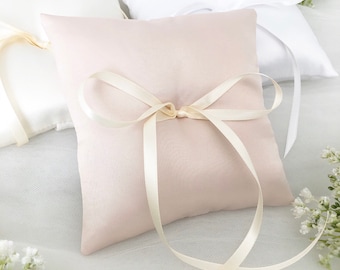 High Quality, Champagne Satin Beautiful Wedding Ring Pillow, 6" x 6"-  Handmade in the USA, Ring Bearer Pillow, Ring Pillow, Ring Boy