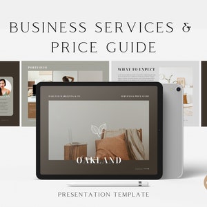 Business Service and Price Guide | Canva Editable Template | 33 Custom Slide Deck | Neutral