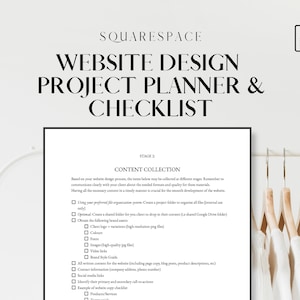 May include: A checklist for website design projects, with a focus on content collection. The checklist includes steps like creating a project folder, obtaining brand assets, and gathering website content.
